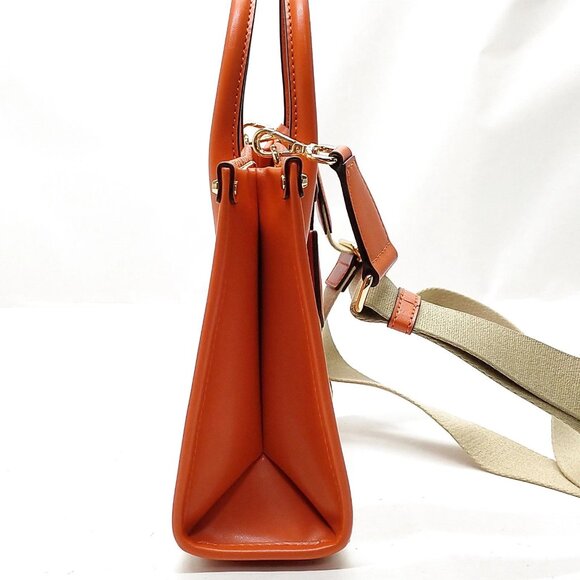 Authentic MICHAL KORS Orange PVC Satchel Bag mn195-112525 - Picture 4 of 16